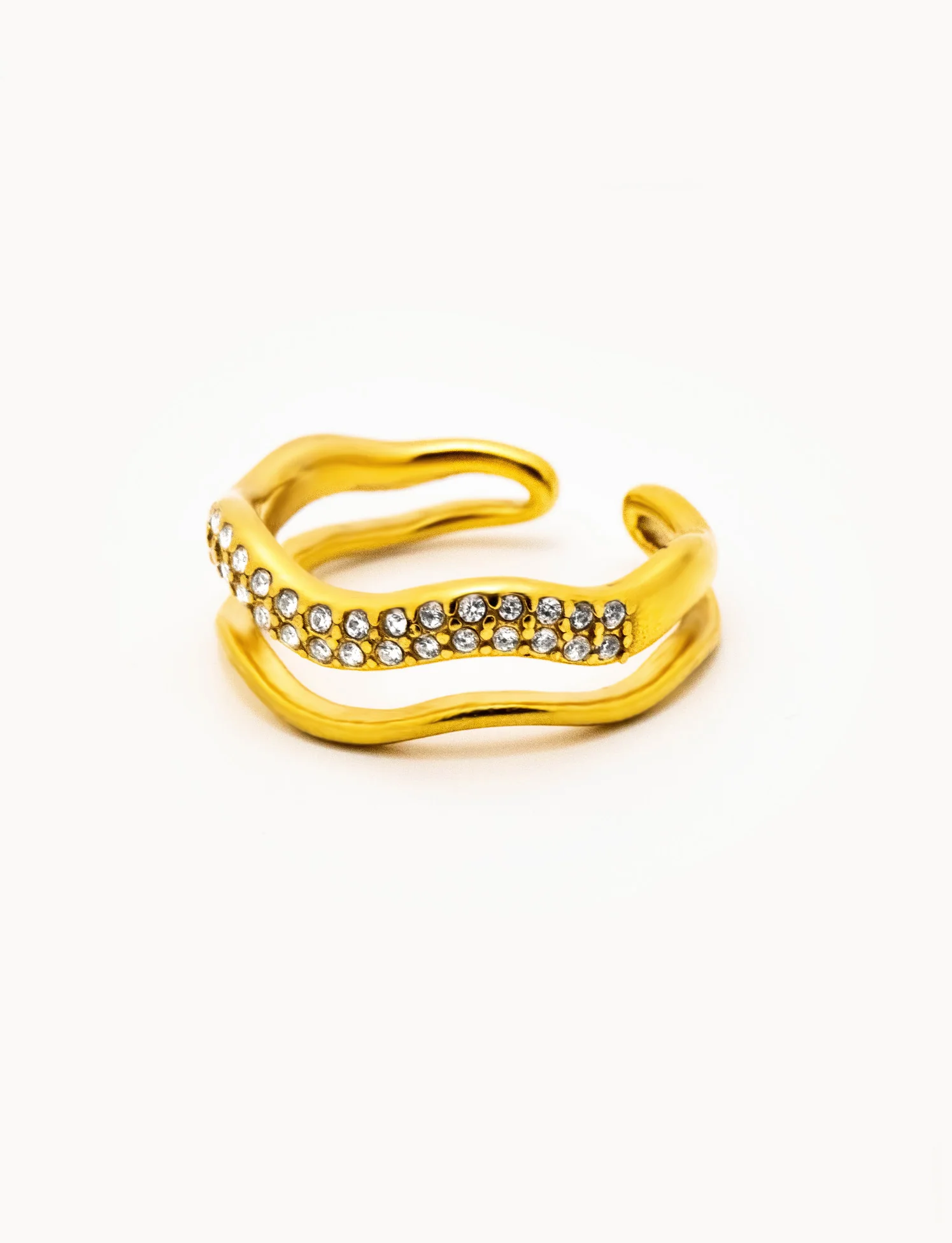 Anello Double Waves Sparkling - Image 5