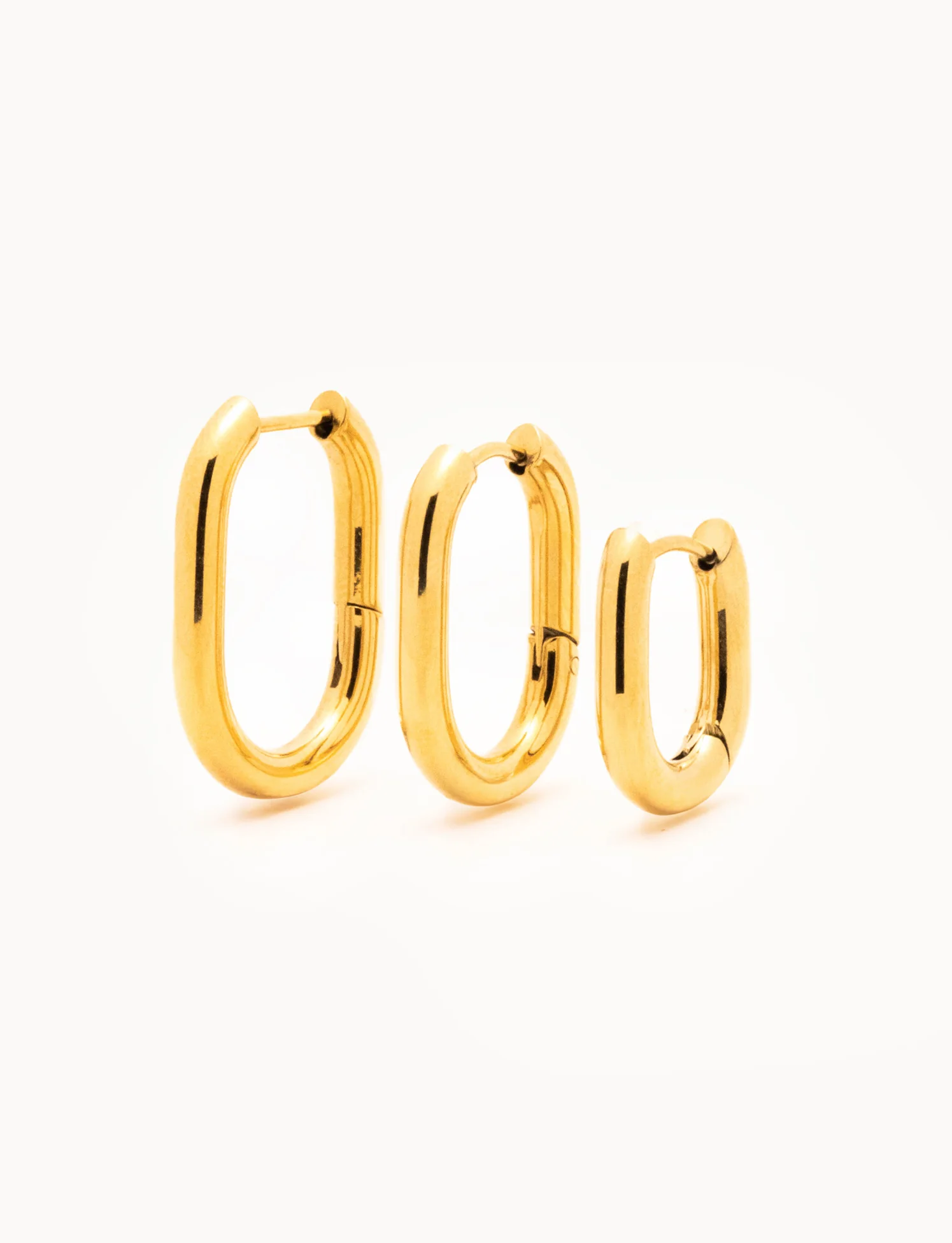 Orecchini Hoop Chunky Rettangoli
